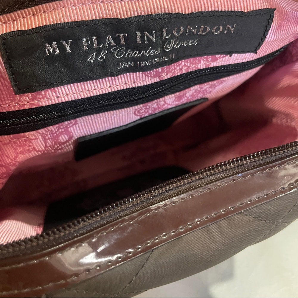 My Flat in London Quilted Brown Satchel Bag | Charlotte Olympia | New - Picture 6 of 15